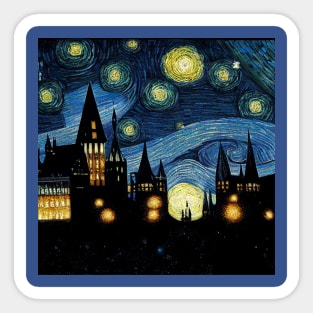 Starry Night Wizarding School Van Gogh Sticker